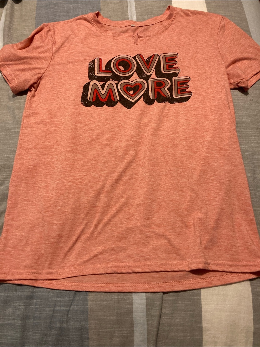 Love More Graphic Tee - Coral Pink